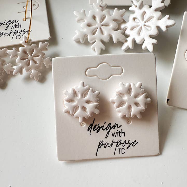 Design With Purpose - Wholesale Dangle Earrings - Snowflake Studs