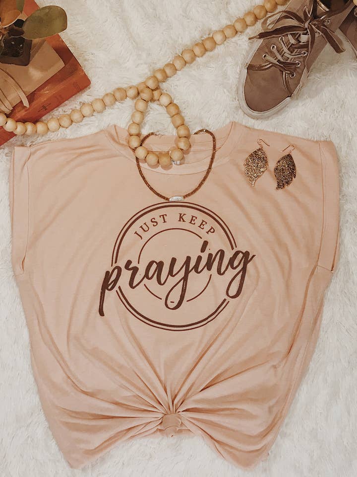 1107 Just Keep Praying Tee for wholesale by J.Forks Designs