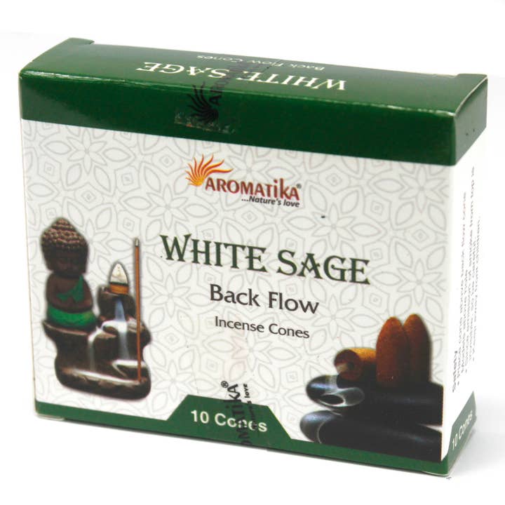 Aromatica Backflow Incense Cones - White Sage for wholesale by Ancient Wisdom