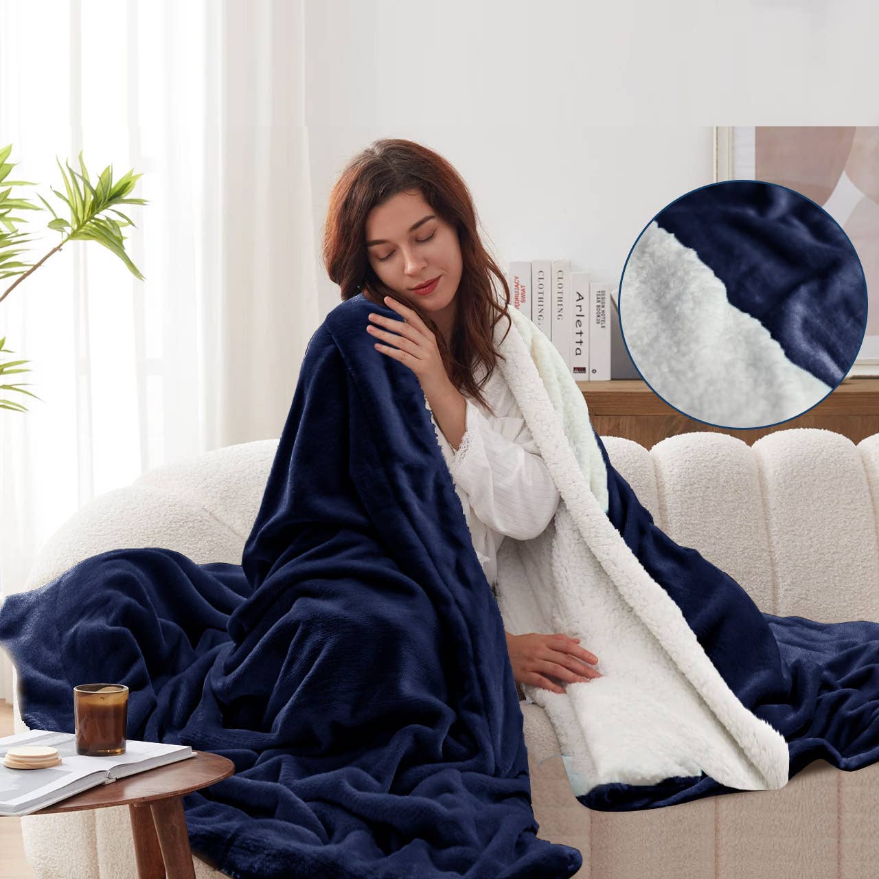 Cottonpassion_US – Engroshandel Sengetæppe – Vendbar Sherpa Fleece tæppe Warm Throw Twin Full/Queen17