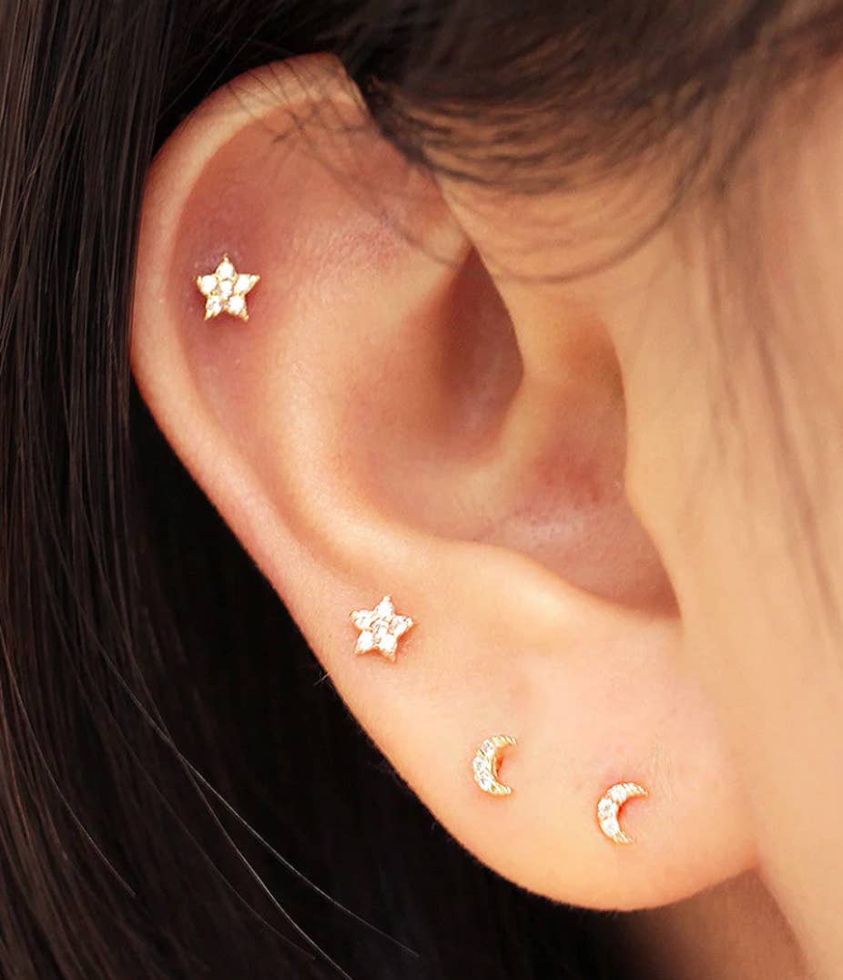 Modern Opus - Wholesale Single Earring - Baby Moon Piercing2