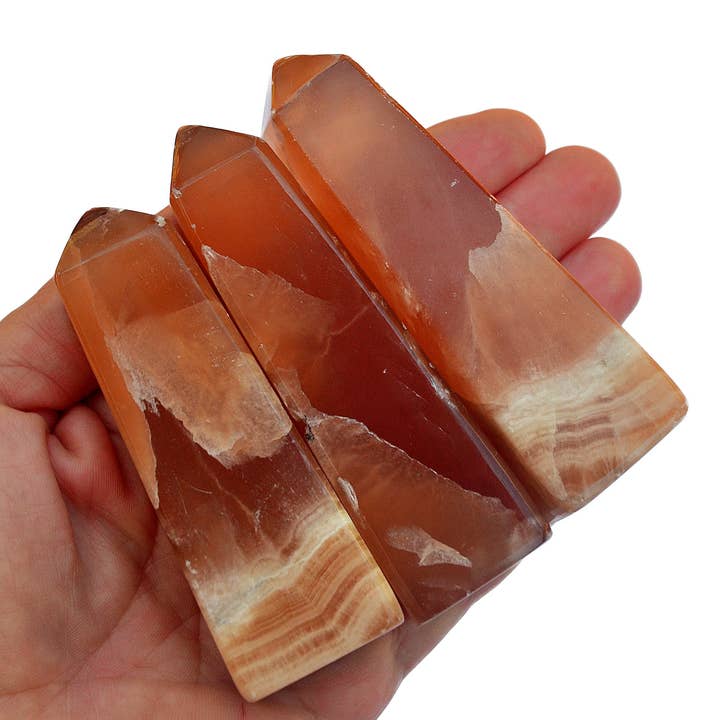 Kaia & Crystals - Wholesale Spiritual Stone/Crystal - Honey Calcite Obelisk (3-7 Pcs) 1 Kg Lot6