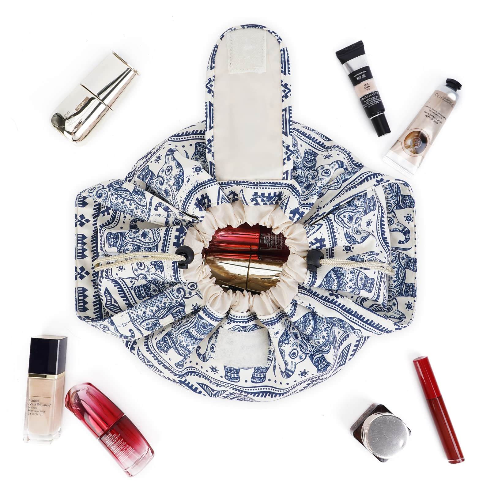 wandf – bolsa de maquilhagem e cosméticos por atacado – Saco de maquilhagem com cordão de barril Bolsas grandes para higiene pessoal cosmética17