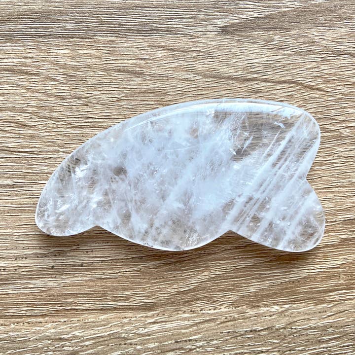 Clear Quartz Gua Sha for wholesale by Free Flow Botanicals