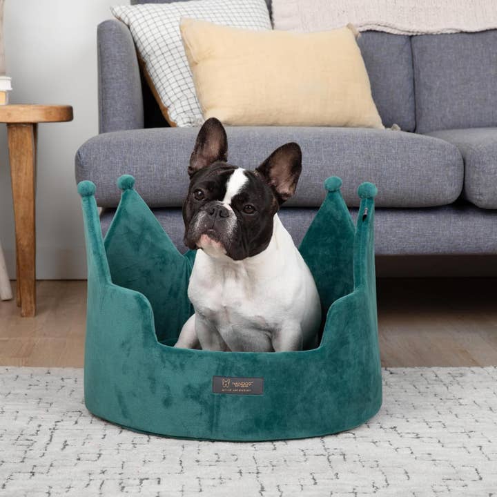 NANDOG PET GEAR FLORIDA – wholesale Pet bed – Cat/dog – NANDOG Prive Collection Large Crown Bed (TEAL GREEN)