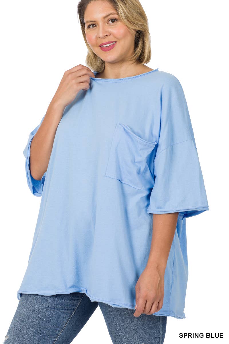 42POPS - Wholesale Tunic - Women's - Tri Blend Oversized Raw Edge Boyfriend Tee17