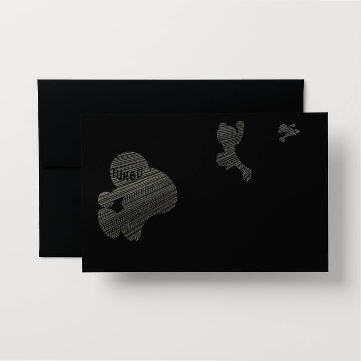 Carte de vœux Letterpress | TURBO : Black pour la vente par Nandaka