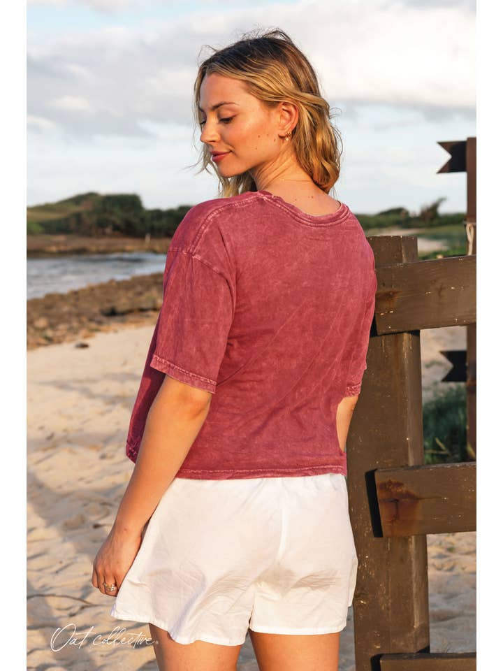 OAT COLLECTIVE - Wholesale Screen Printed T-Shirt - Women's - SUNKISSED Cropped Mineral Graphic Top10