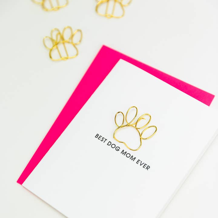 Chez Gagné – wholesale Mother’s Day card – Best Dog Mom Ever - Everyday - Paw Print Paper Clip Card4