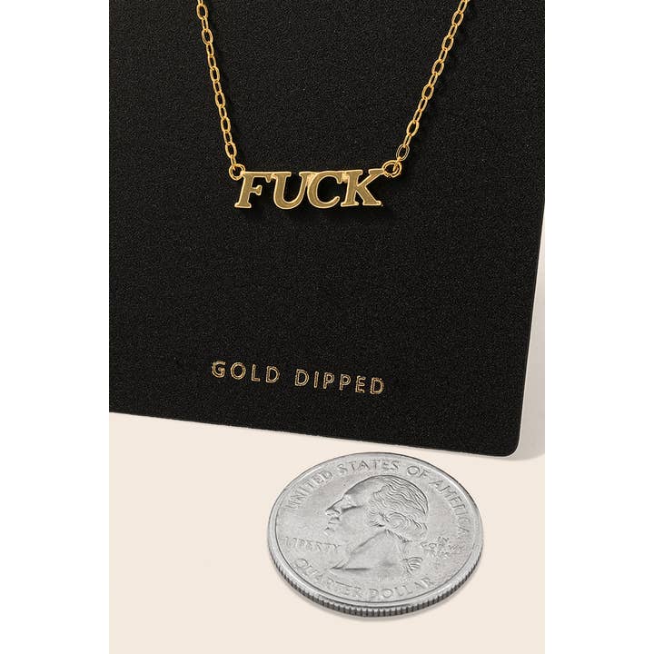 Fame Accessories - Wholesale Pendant/Charm Necklace - Fuck Print Charm Necklace