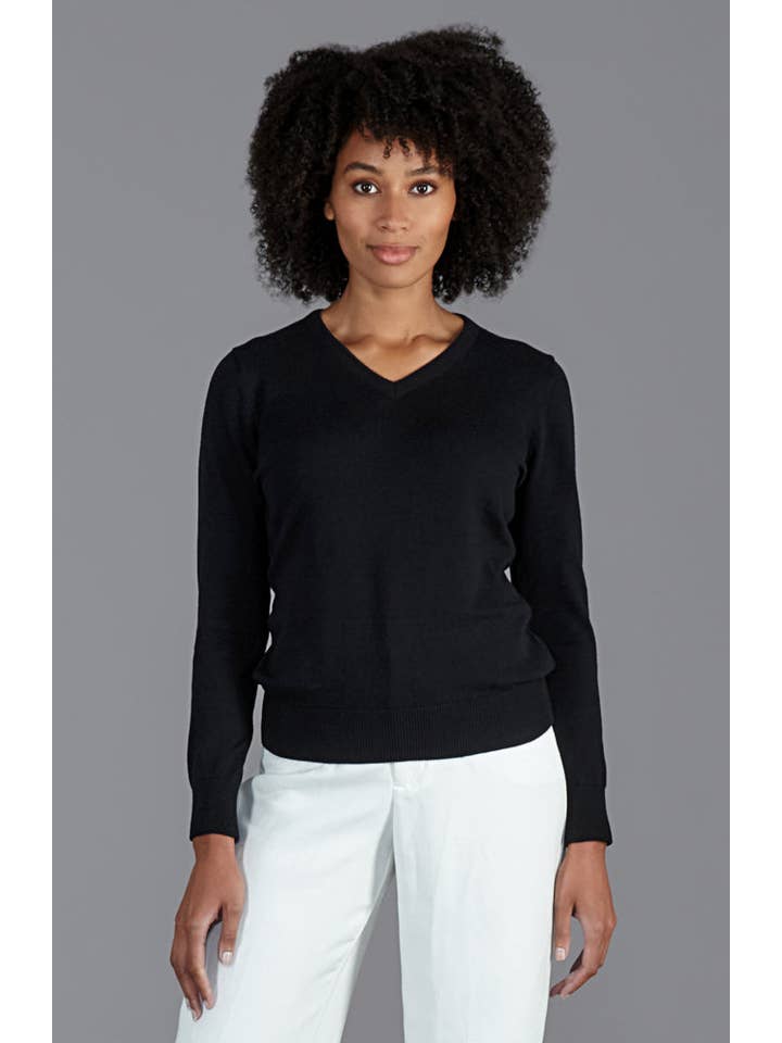 Paul James Knitwear - Wholesale Knitted jumper – Women′s - Womens Pure Cotton V-Neck Jumper6