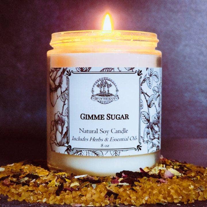 Art of the Root - Wholesale Jar/Filled Candle - Gimme Sugar Soy Candle For Sweetening Spells and Rituals1