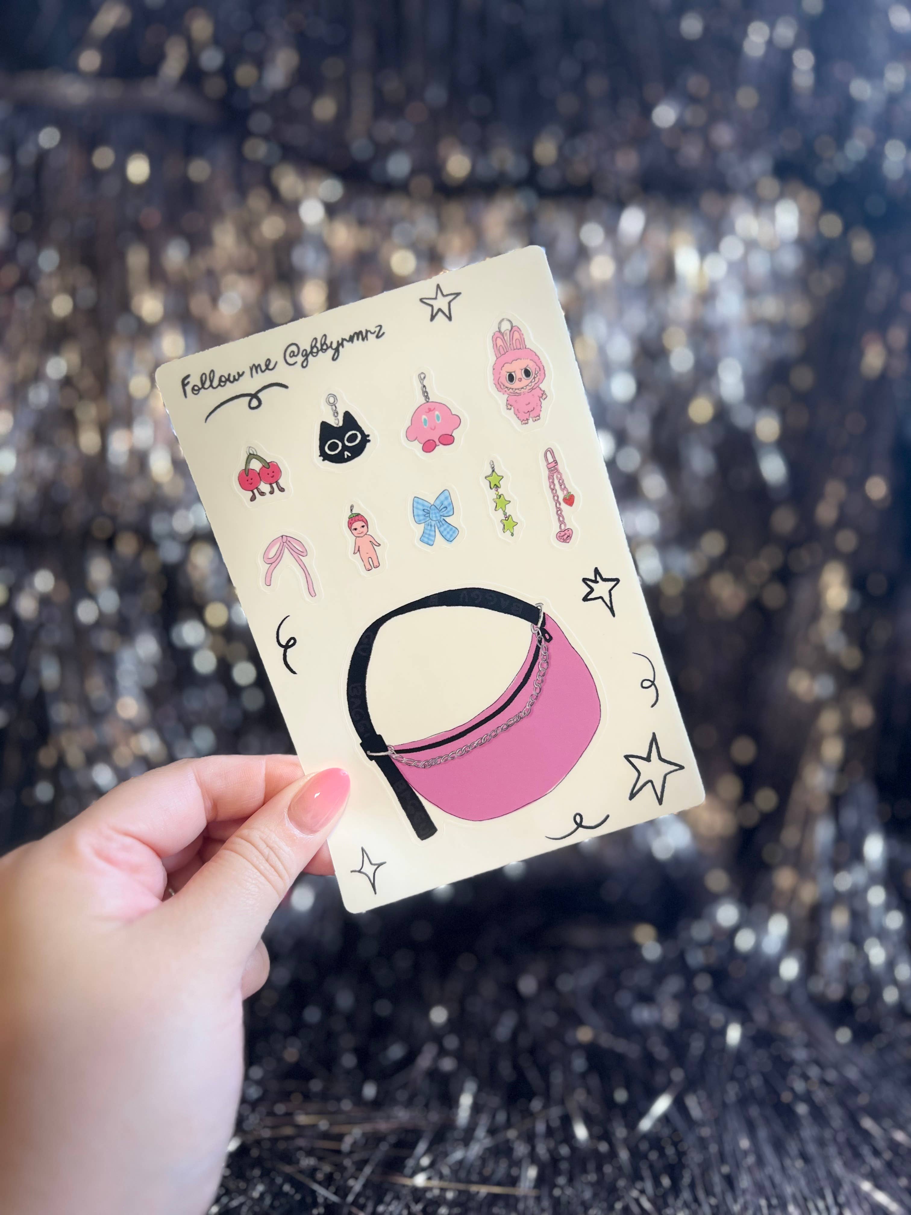 Art of Gabby Ramirez - Vente Autocollant - Sac Babioles Feuille d'autocollants