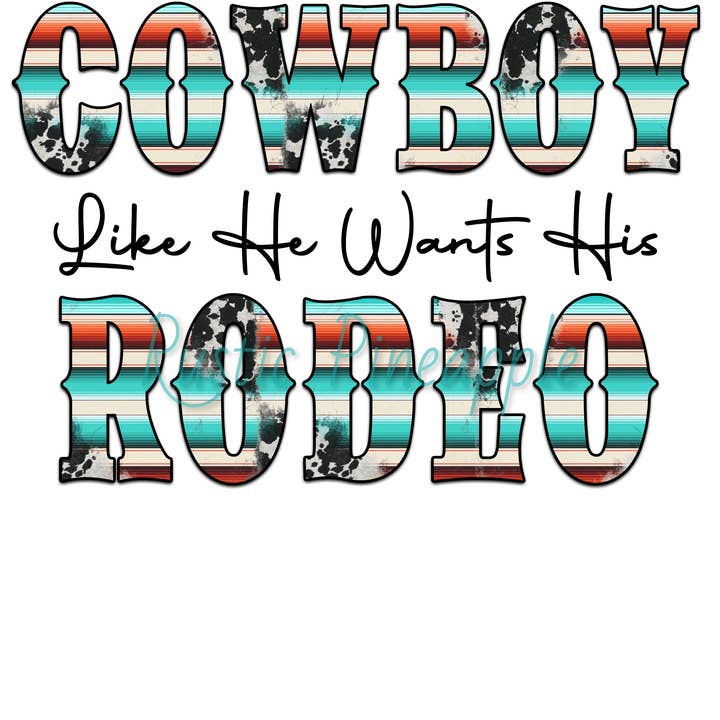 En kvinna vill ha sin cowboy-t-shirtöverföring för wholesale av Rustic Pineapple