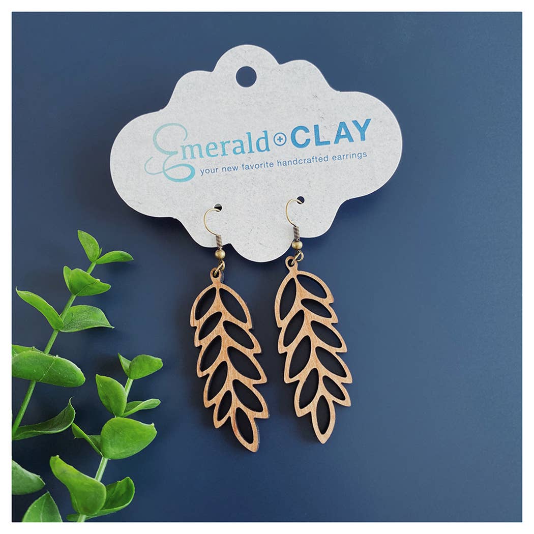 Emerald and Clay – Großhandel Ohrhänger – Holz Ohrringe - Olivenzweig2