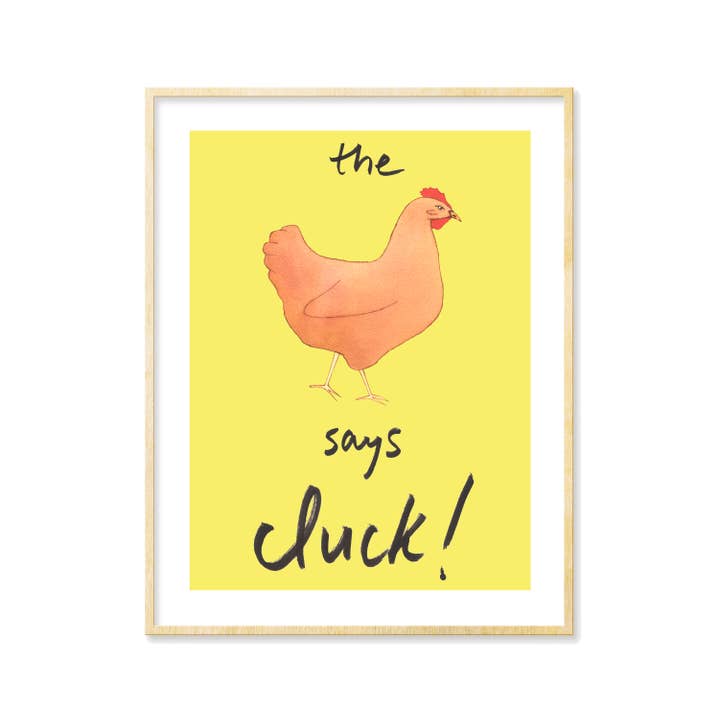 The Chicken zegt CLUCK - Art Print voor wholesale door Tamara Garvey Illustration