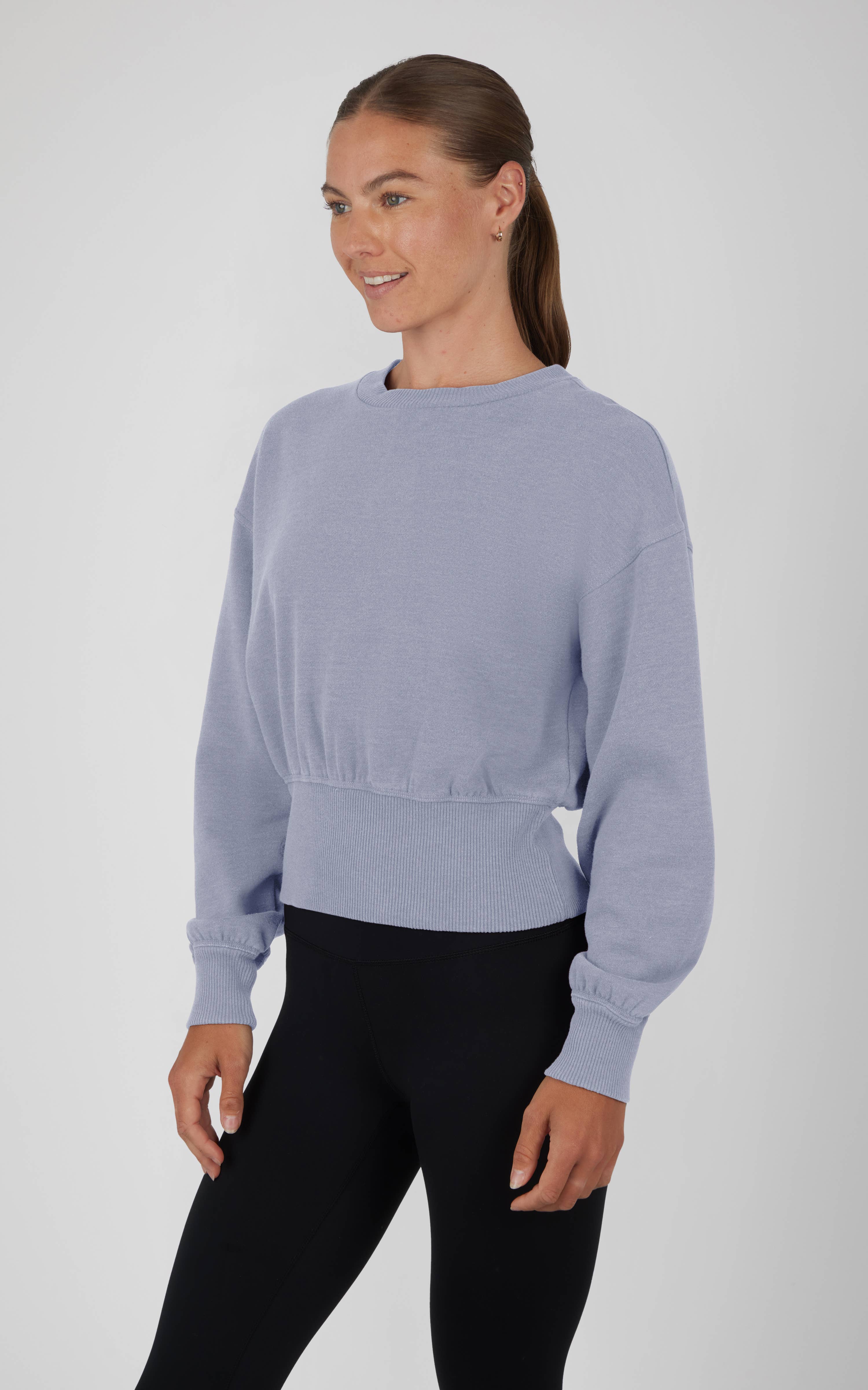 90 Degree by Reflex & Yogalicious - Wholesale Sweatshirt - Women's - Women's Lux Fleece Stone Wash Long Sleeve Pullover10