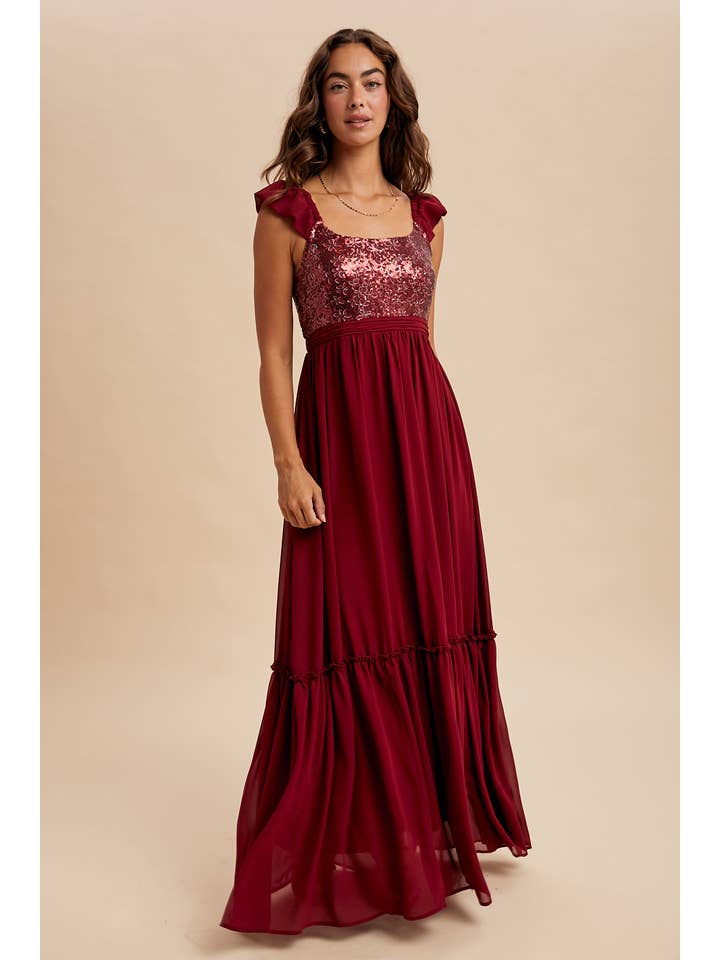 In Loom - Wholesale Dress - Women's - HOLIDAY CONTRAST SEQUIN MAXI DRESS3