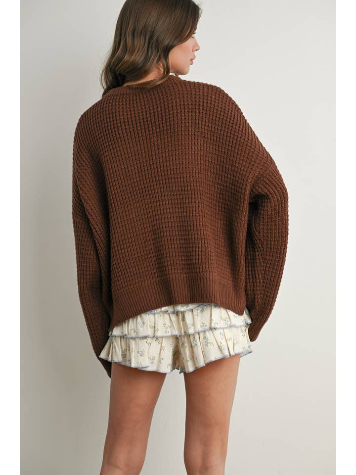 BUTTERMELON - Wholesale Knit Sweater - Women's - Round-Neck Classic Long Sleeve Top - BMW778245