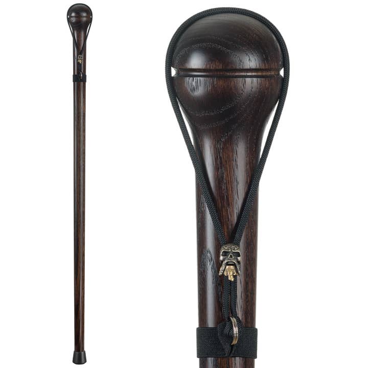 Solid Hardwood Carved Walking Stick Cane with Unique Strap for wholesale by Asterom Canes
