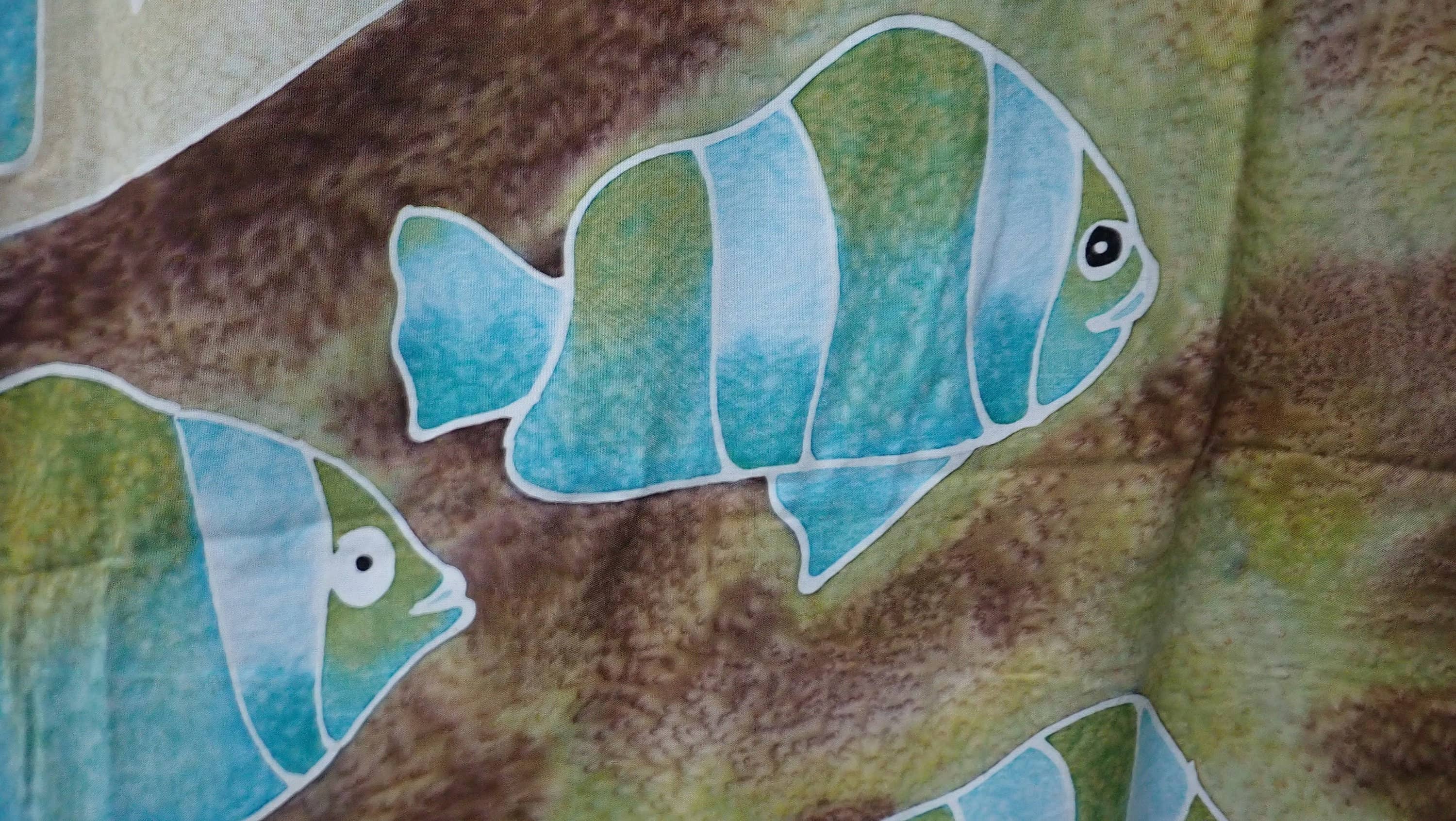 Ubud Glass – Engroshandel Gobelin/tekstil – Håndmalet Batik Sarong, Wall Art, Ocean2