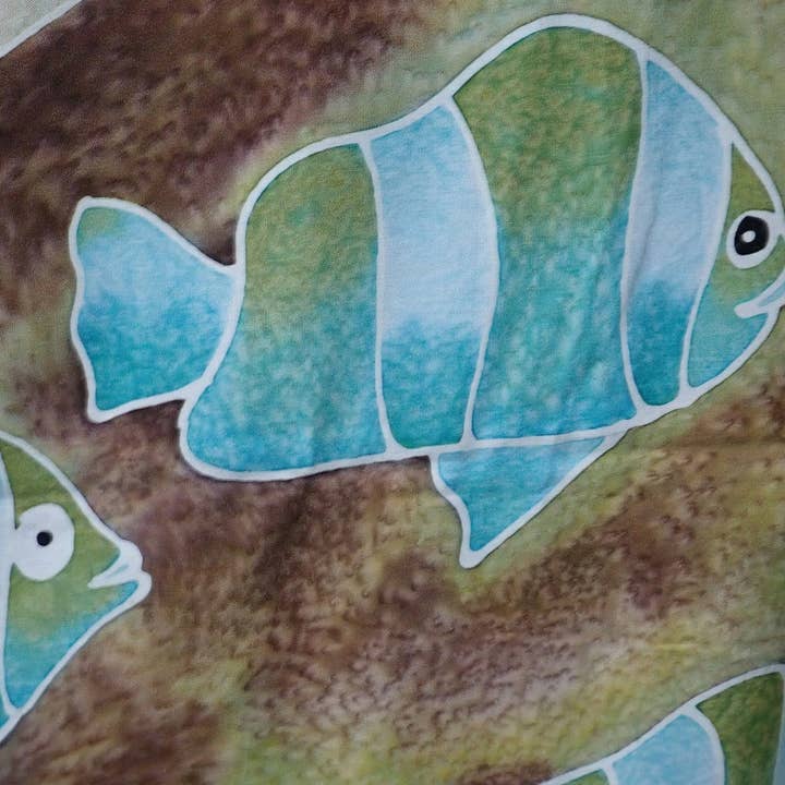 Ubud Glass – Engroshandel Gobelin/tekstil – Håndmalet Batik Sarong, Wall Art, Ocean2