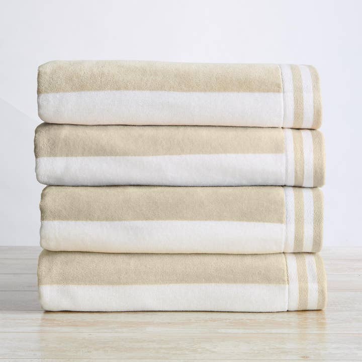 BH Collective - Wholesale Beach Towel - 4 Pack Striped Cabana Oversized Beach Towel - Edgartown