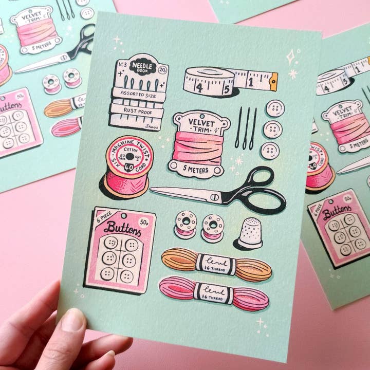 Eve Anderson Draws - Wholesale Art Print - Sewing Print - A51