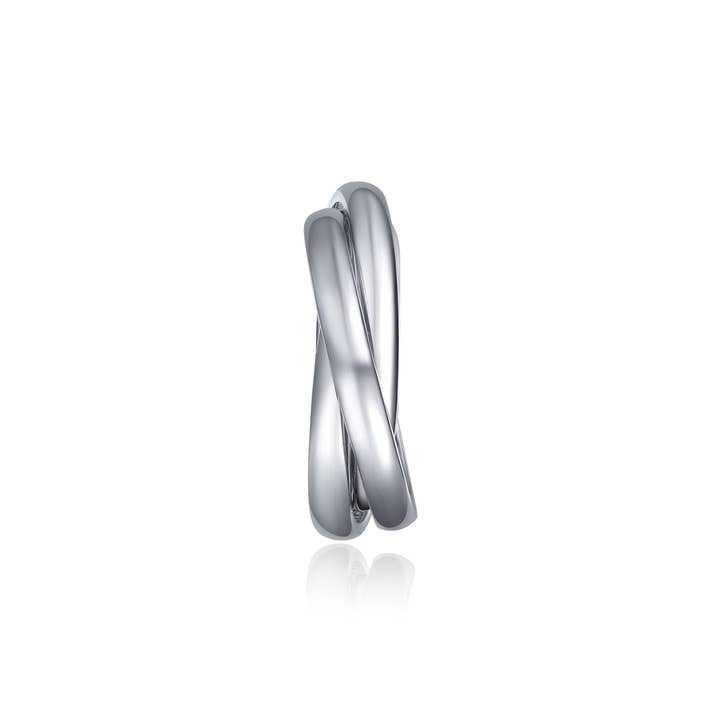 My Jewellery Story - Wholesale Band/Stacked Ring - Trinity Interlocking Ring Rhodium Plated|1-1104-R
