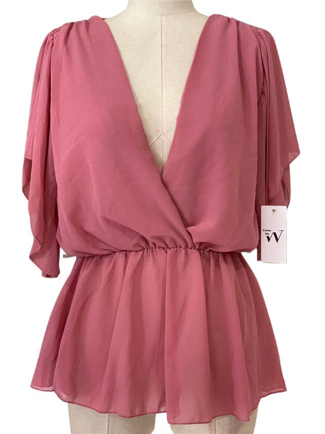 MAUVE PINK BLOUSE 7262 for wholesale on Faire0