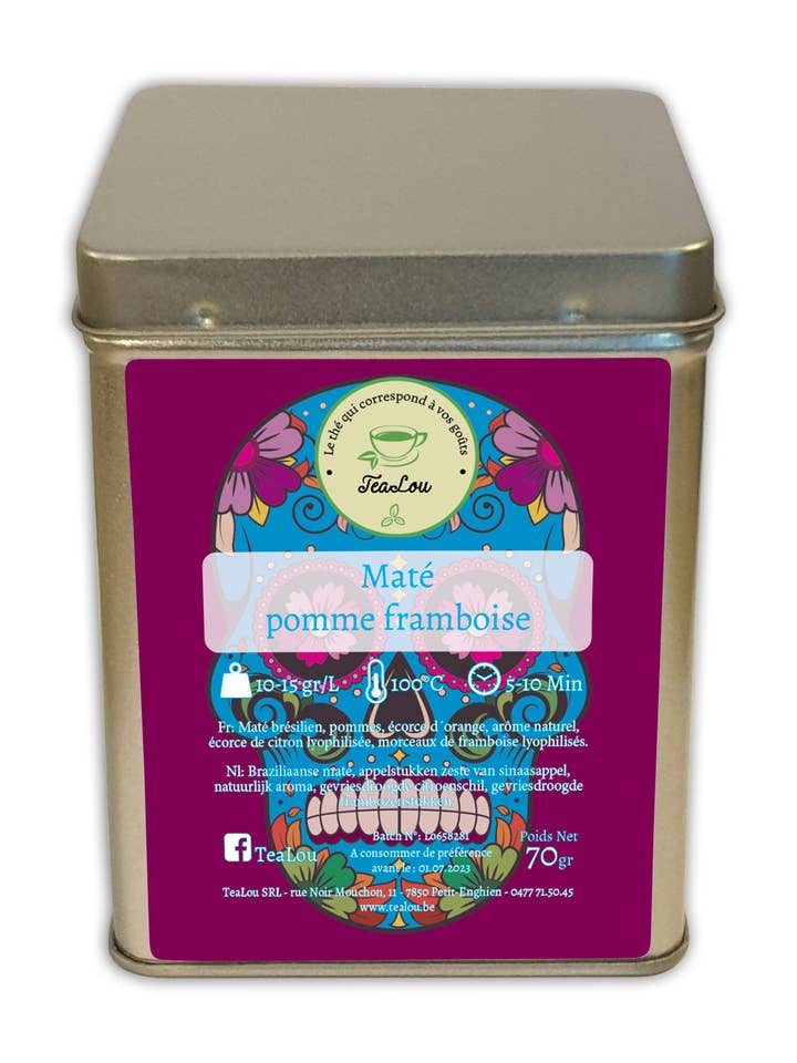 Maté pomme framboise - Boîte 70g pour la vente par Tealou