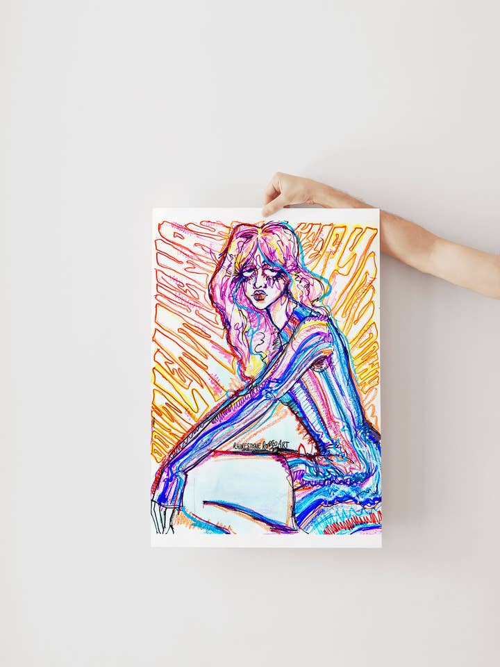 Impression artistique Don't Let The Man Keep You Down pour la vente par Rhinestone Rodeo Art