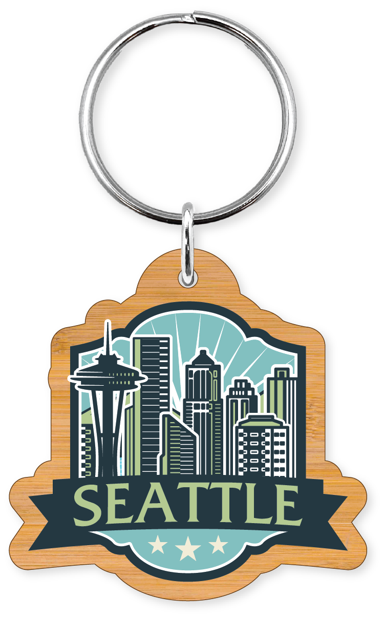 Morris Magnets - Wholesale Keychain - Unisex - Keychain - Seattle City Skyline Badge2