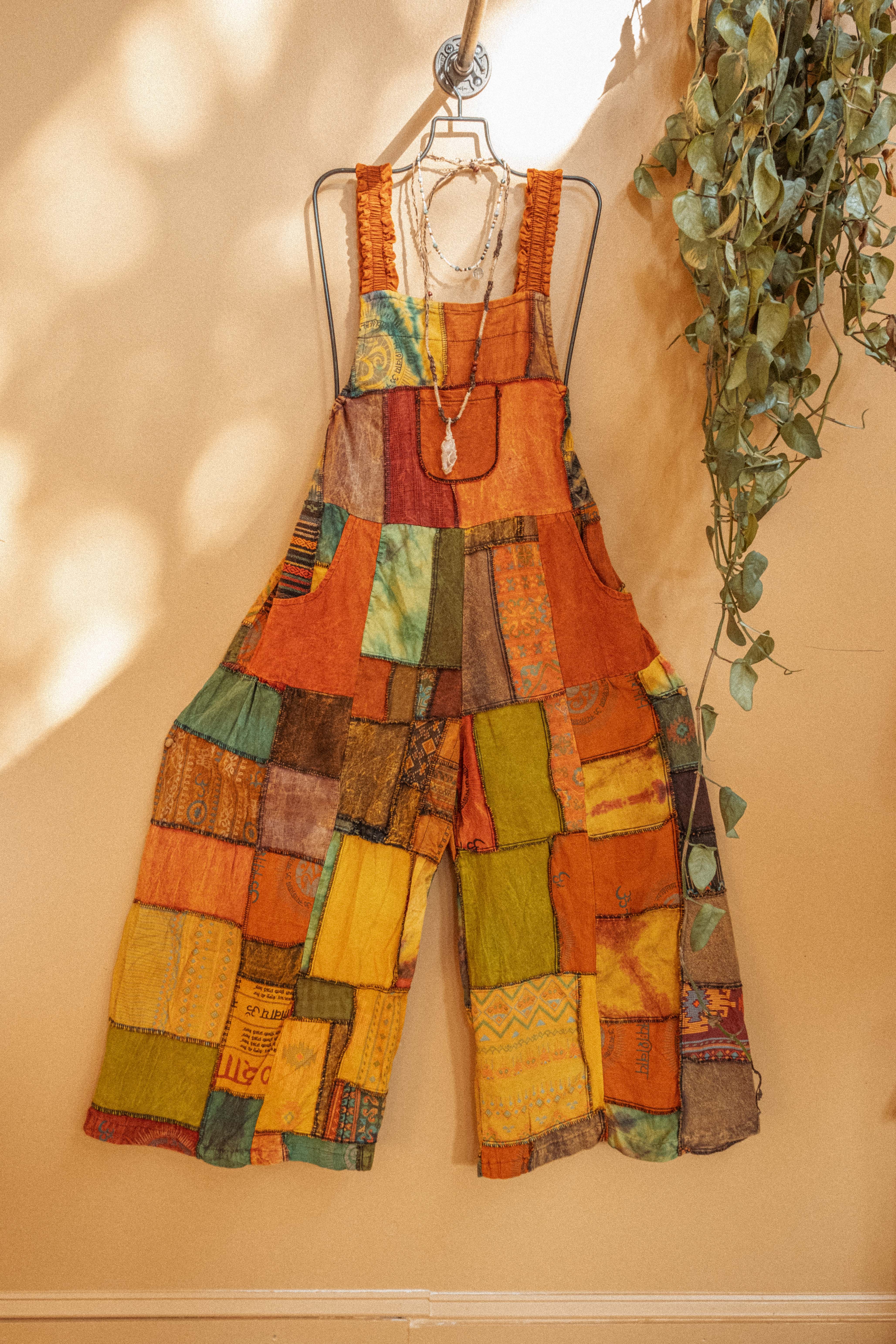 Gardenbelle Shop - Wholesale Overalls - Women's - Hippie Bohemian Patchwork Overalls, Wide Leg Dungarees PLUS7