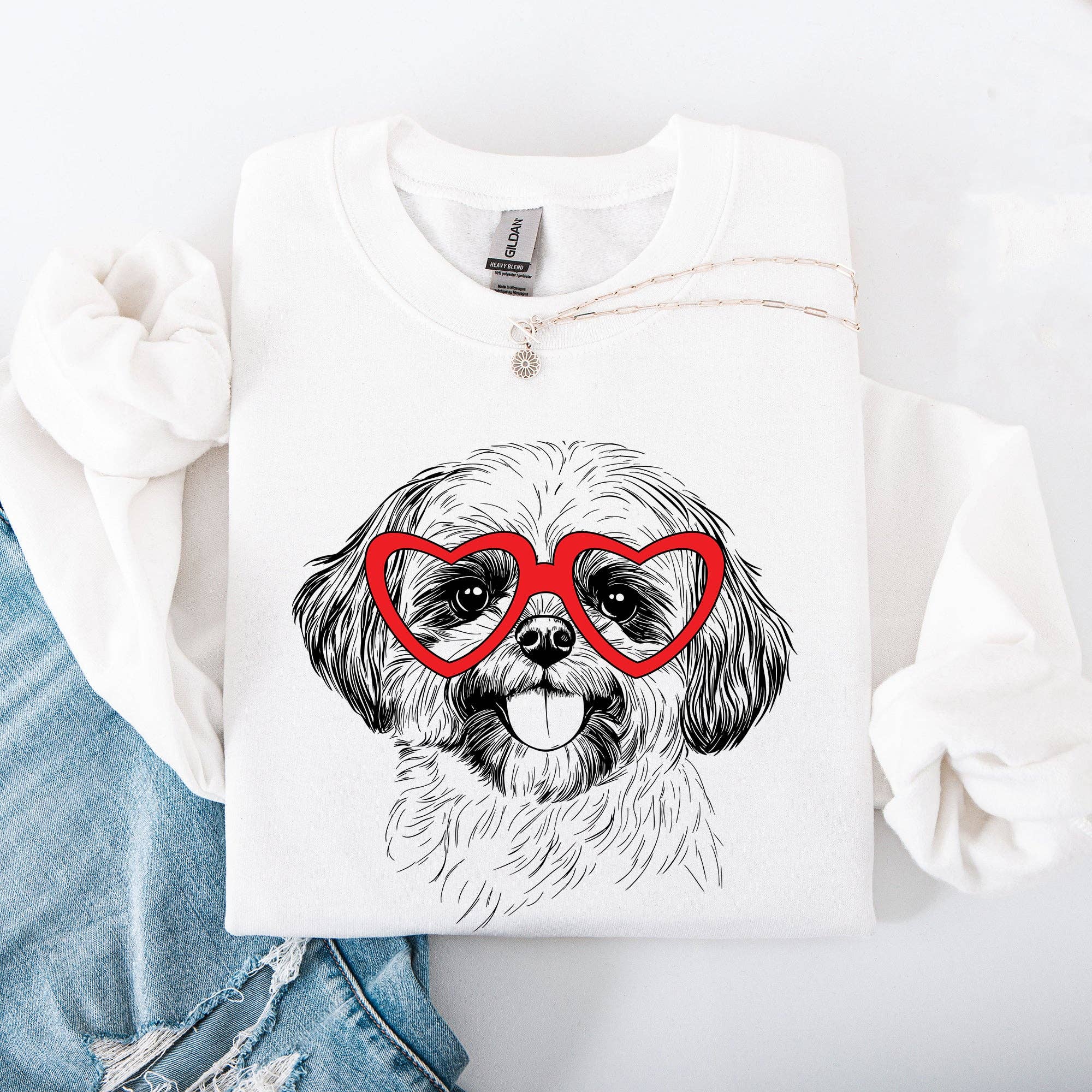 Refinery Number One LLC - Wholesale Graphic Sweatshirt - Unisex - Shih Tzu, Pet, Dog Breed, Valentine's Sweatshirt3