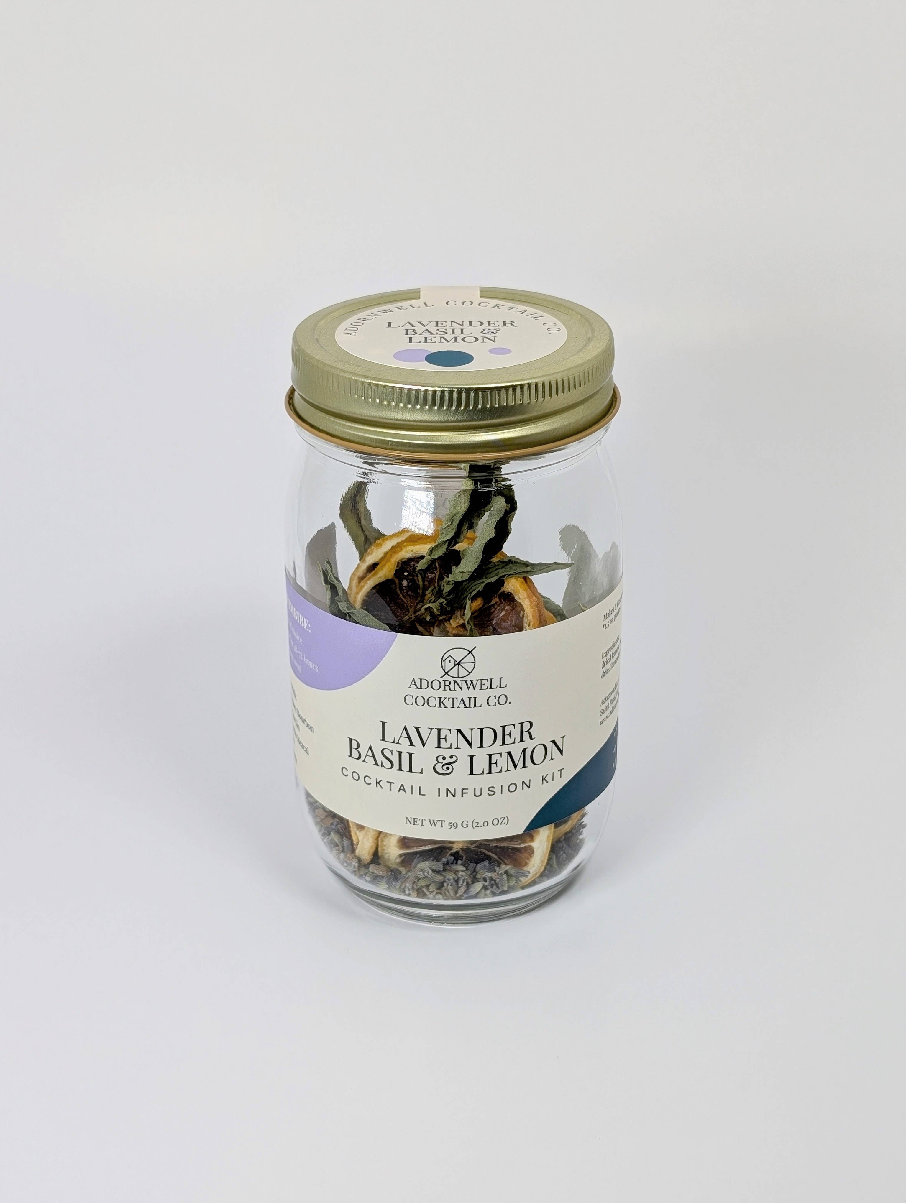 Adornwell Cocktail Co. - Venta al por mayor Kit para preparar bebidas - Kit de infusión de cóctel de lavanda, albahaca y limón3