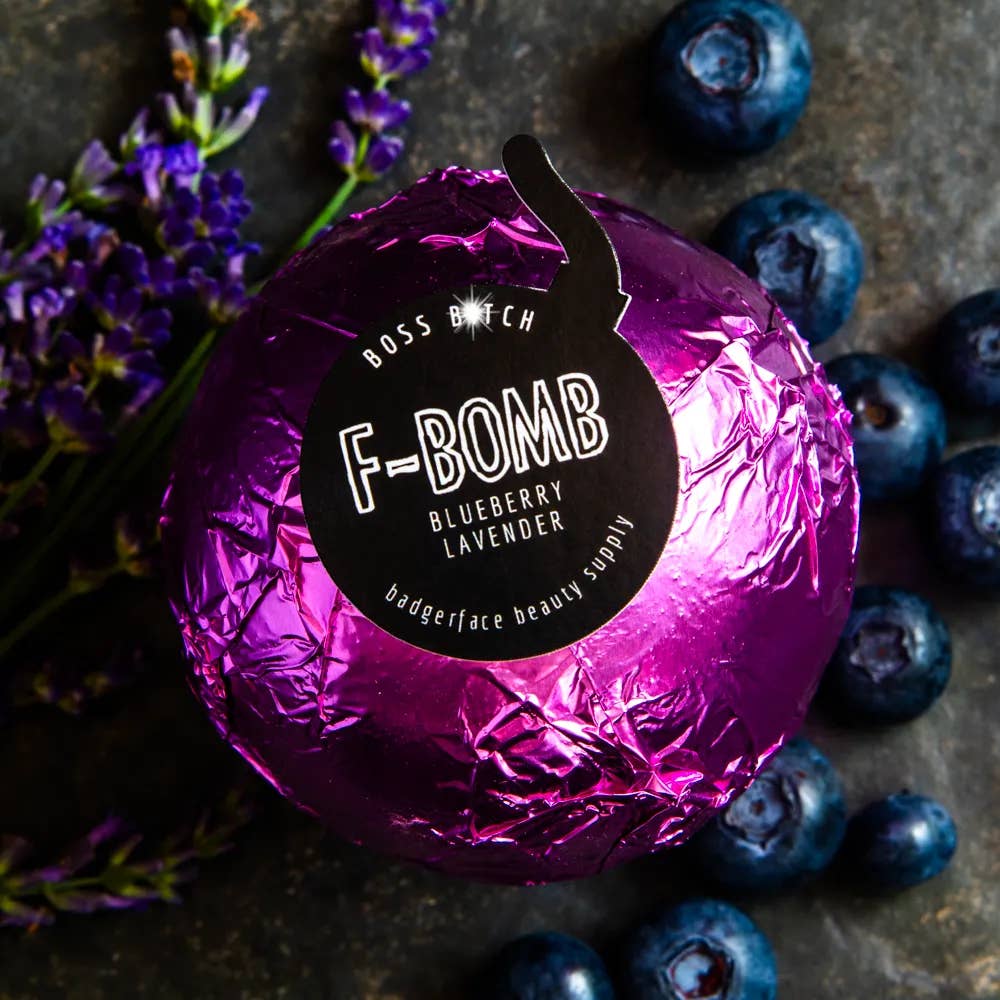 Badgerface Beauty Supply - Wholesale Bath Bomb/Fizz - Natural Blueberry Lavender Funny Bath Bomb Gift.