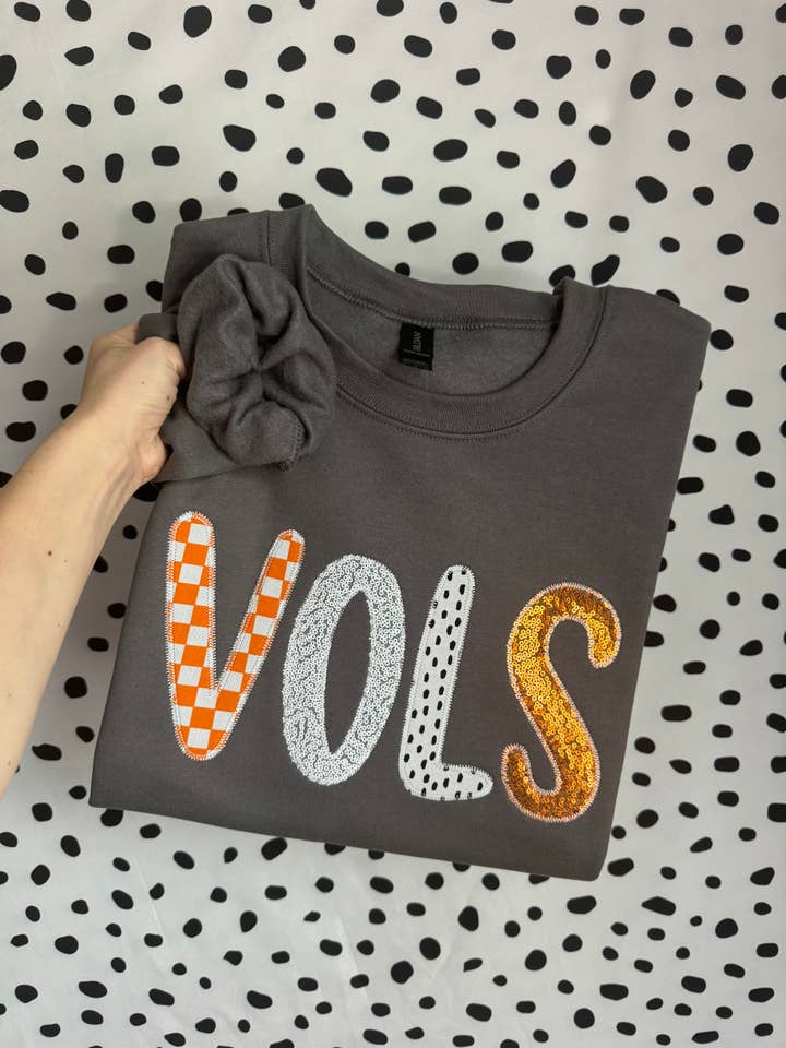 Vols Applique Embroidered Sweatshirt for wholesale by HarperNThreadCo
