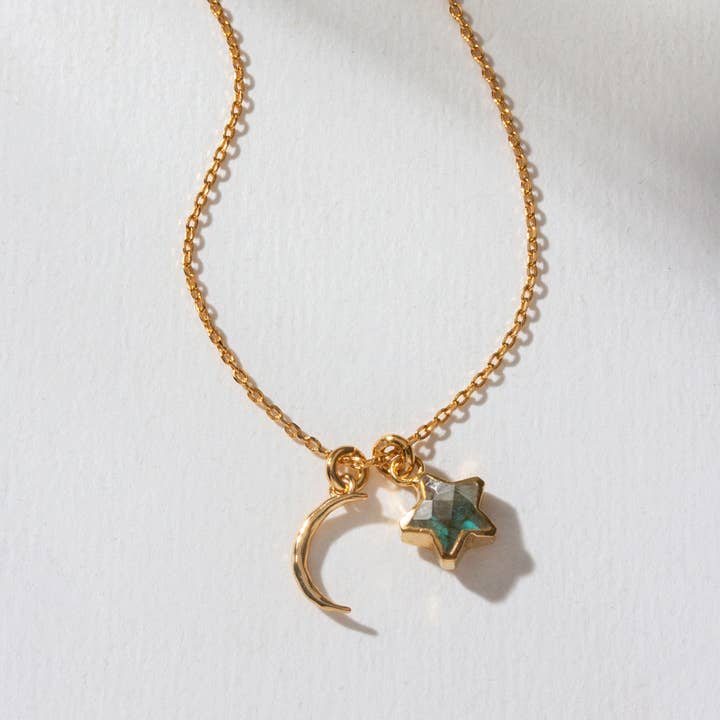Luna Norte - Wholesale Pendant/Charm Necklace - Stellar Sparkle Necklace - Labradorite