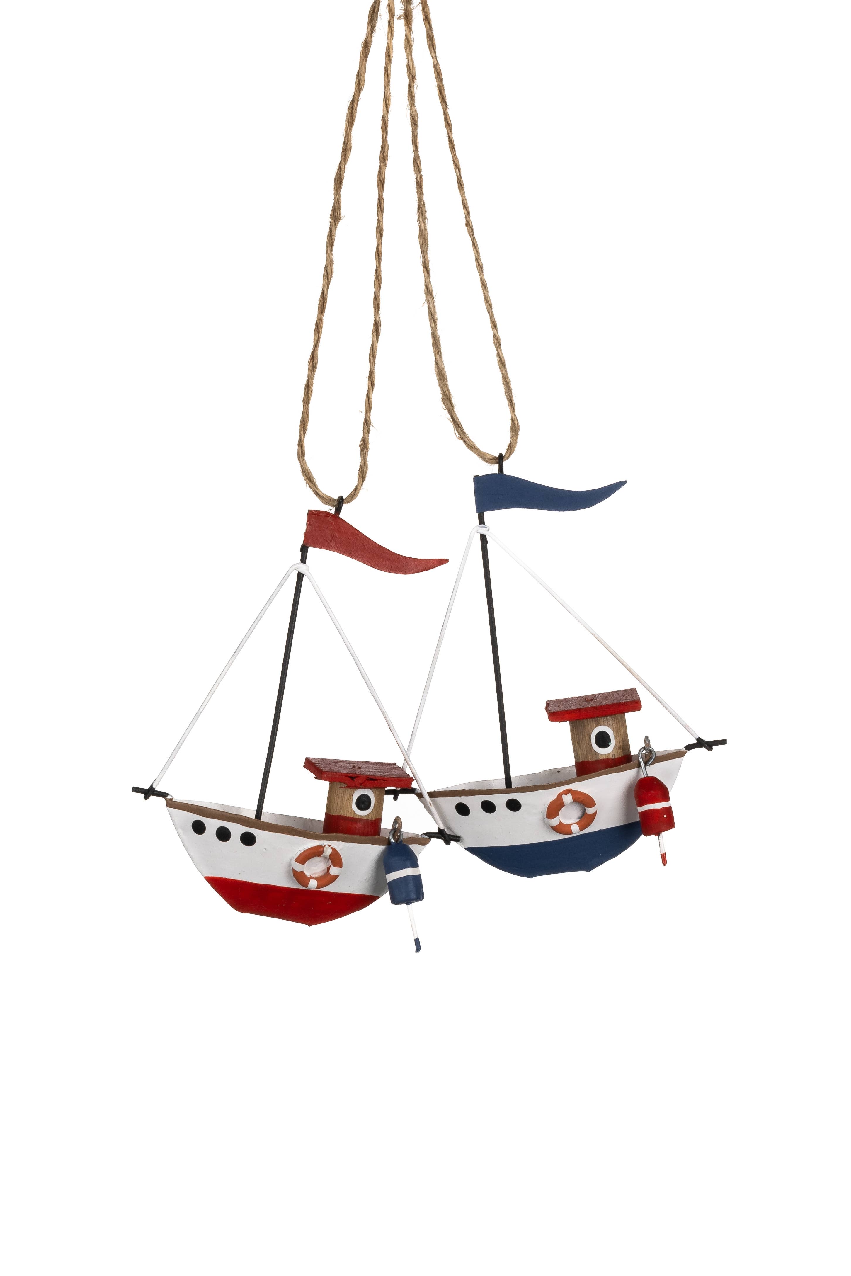 Shoeless Joe Ltd – wholesale Ornament – Mixed Boats Blue and Red