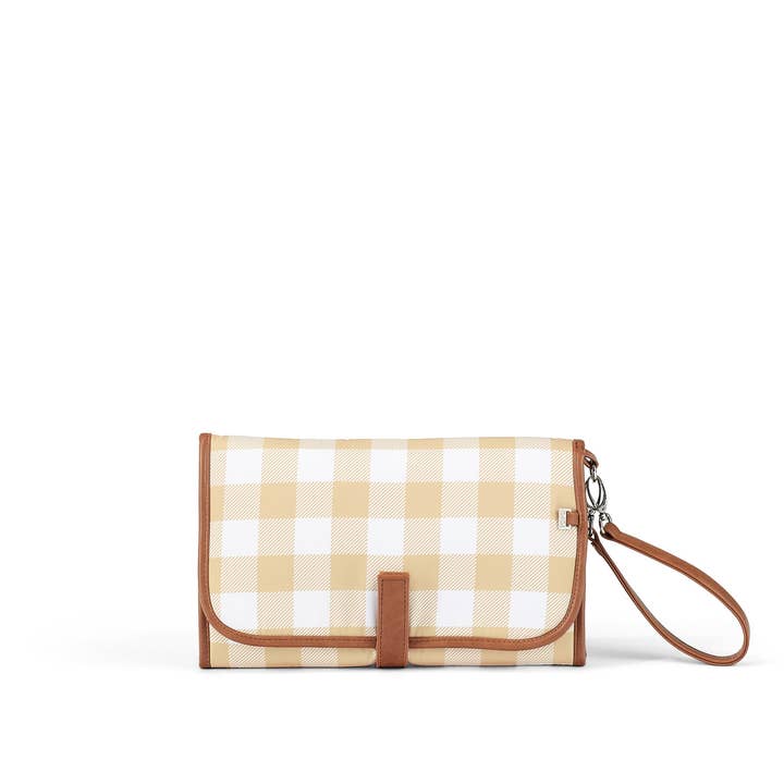 Change Mat Clutch - Beige Gingham for wholesale by OiOi