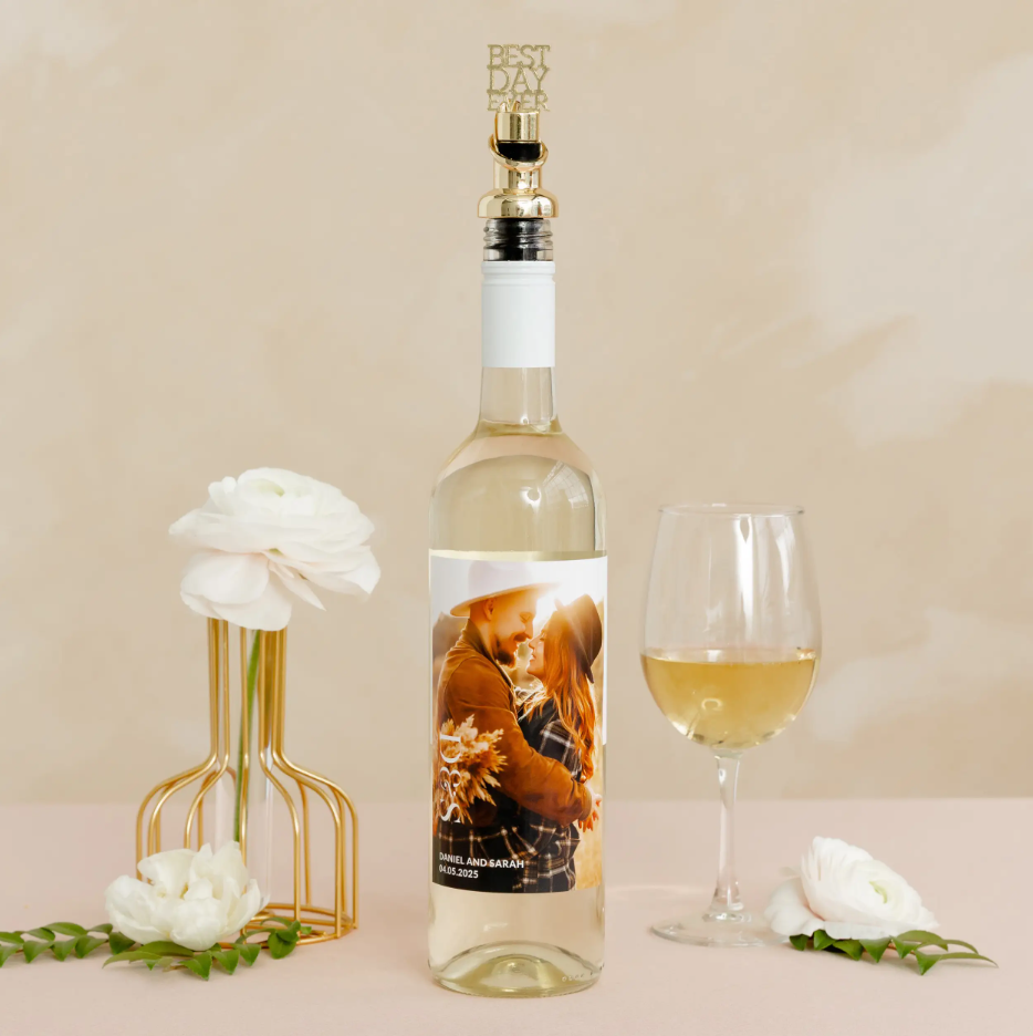 Weddingstar Inc. – Engroshandel Vinprop – Guld Metal vinflaske prop & skænkeprop - Bedste dag nogensinde3