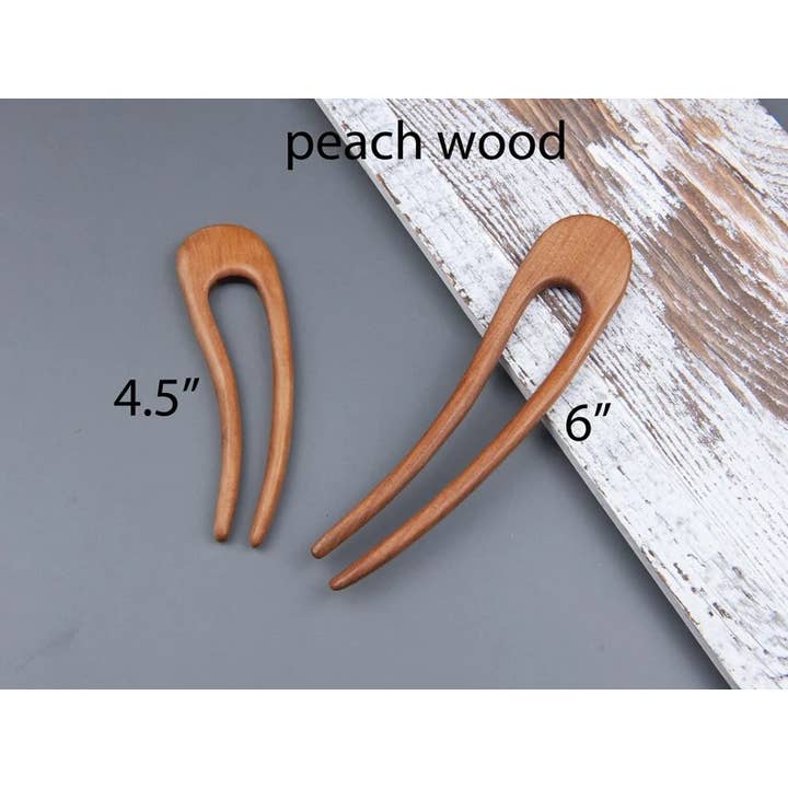 Tourtiwi - Vente Pince à cheveux – femme - Fourchette à cheveux en bois à deux griffes minimaliste en forme de U