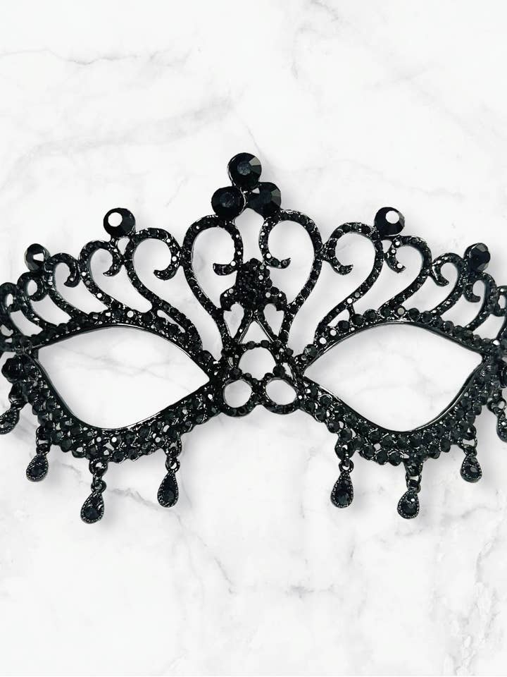 Svart maskeradmask, gotisk halloweenmask, tårmask för wholesale av Happy Dream Gifts