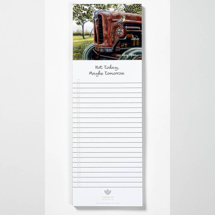 Magnetic Notepad w/ Antique Farm Tractor Art & Fun Message for wholesale by Forever Caroline LLC