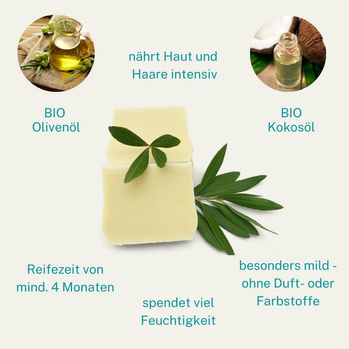 Kleine Auszeit Manufaktur - Wholesale Bar Soap - OLIVE OIL SOAP - PURE, WITHOUT FRAGRANCE OR COLOR1