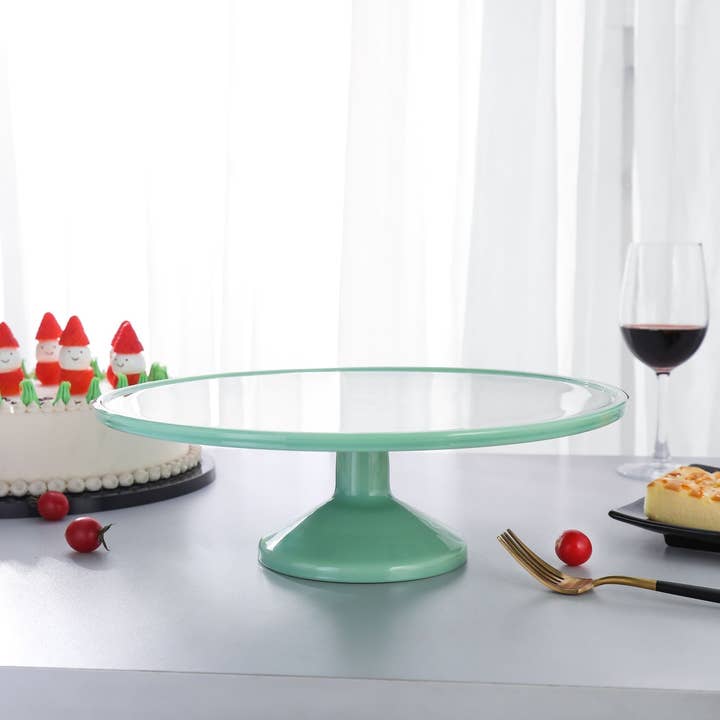 Everest Global - Vente Présentoirs à gâteaux - Présentoir à gâteau en verre jadéite