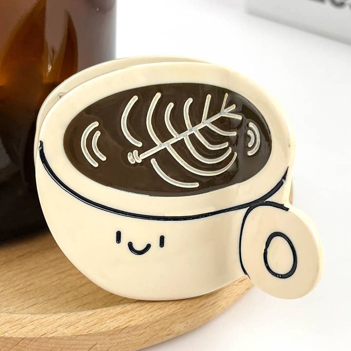 Coffee Cup Claw Clip, Acetate Hair Clip for wholesale by TheDivaSoap