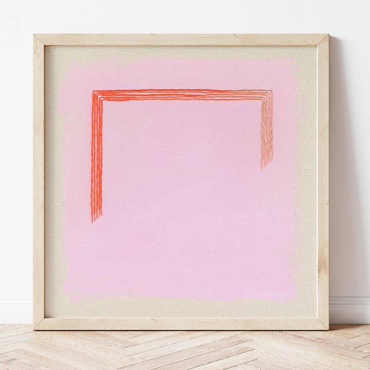 Minimalist Bright Color Abstract Art Print | Magenta, Orange for wholesale by Emily Keating Snyder