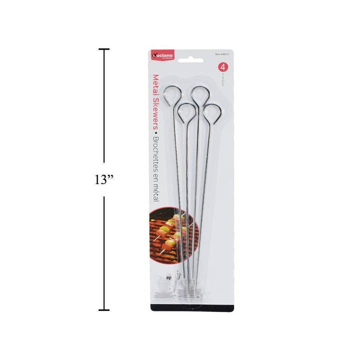 Luciano 4-pc 10" Chrome Skewer for wholesale by Luciano Gourmet